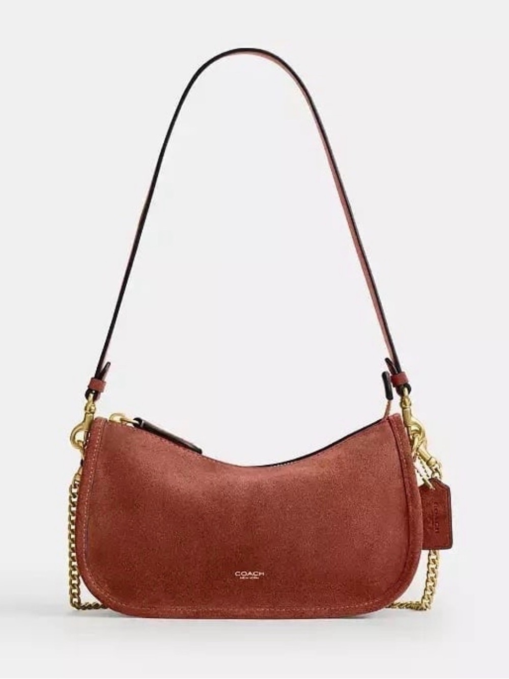 Coach Waverly Bag with 3 Straps in Brass/Clay Suede & Refined Calf Leather NWT